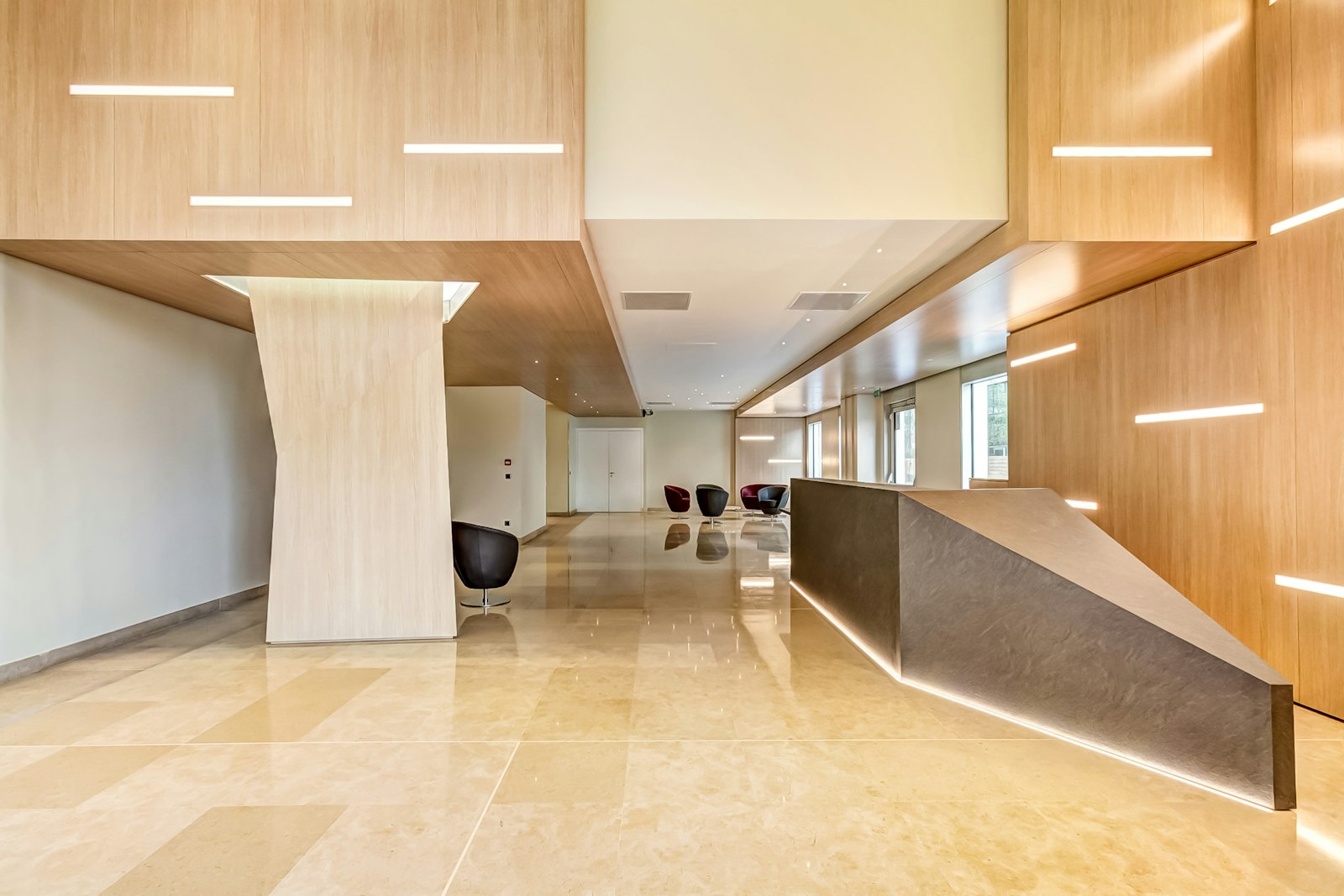 Medical centre reception and waiting area