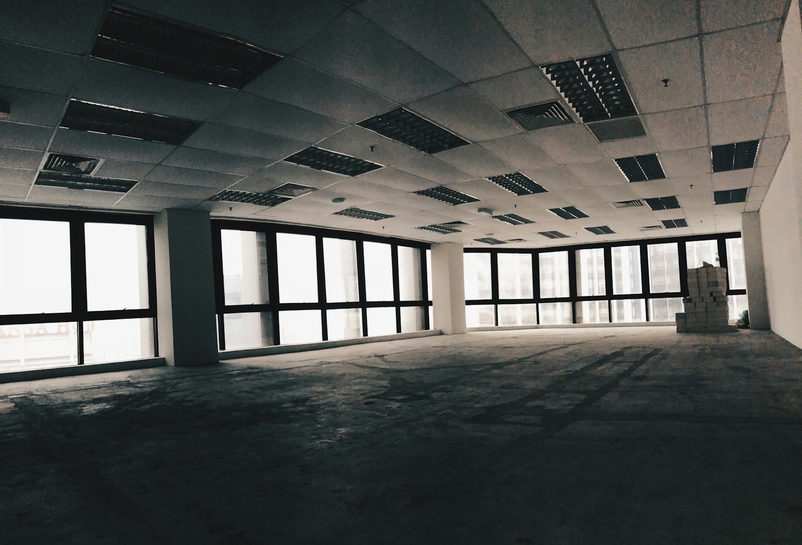 Empty office cleaned after hours